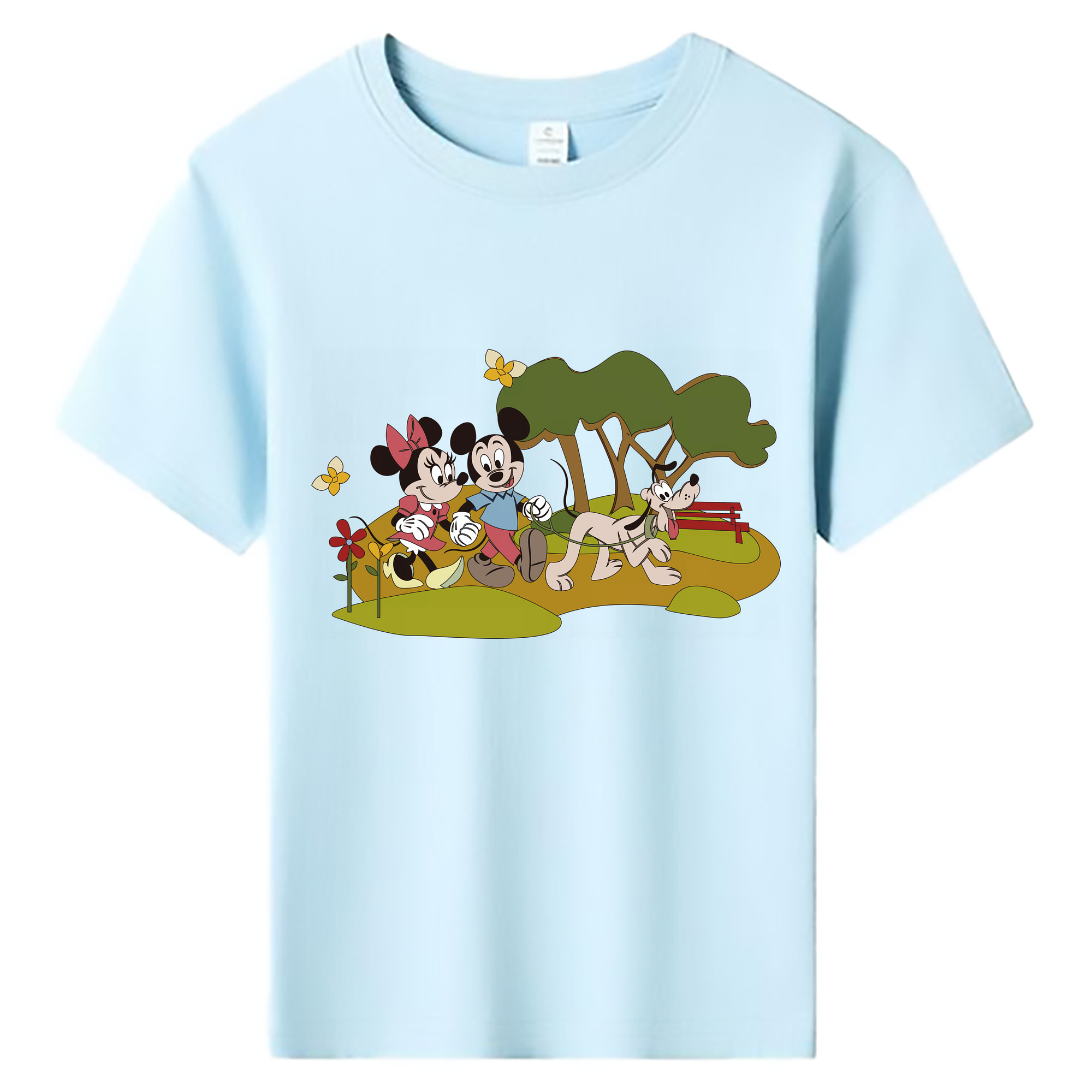 （画像用） ミッキーマウス Mickey Mouse 綿100％キッズTシャツ（フロントプリント）